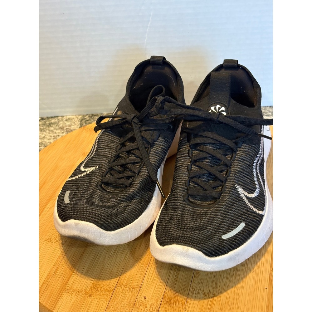 Nike Free RN Flyknit Women's Running Shoes Black White Size 9.5 DX6482-002 SKU90